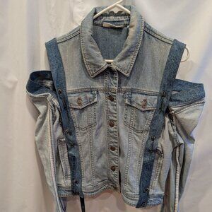 Custom Denim Jacket Large Optional Cold Shoulder